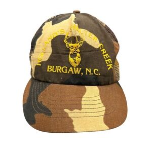 Vintage Holland's Halter Creek Burgaw NC Camo Trucker Hat Made in USA Hunting